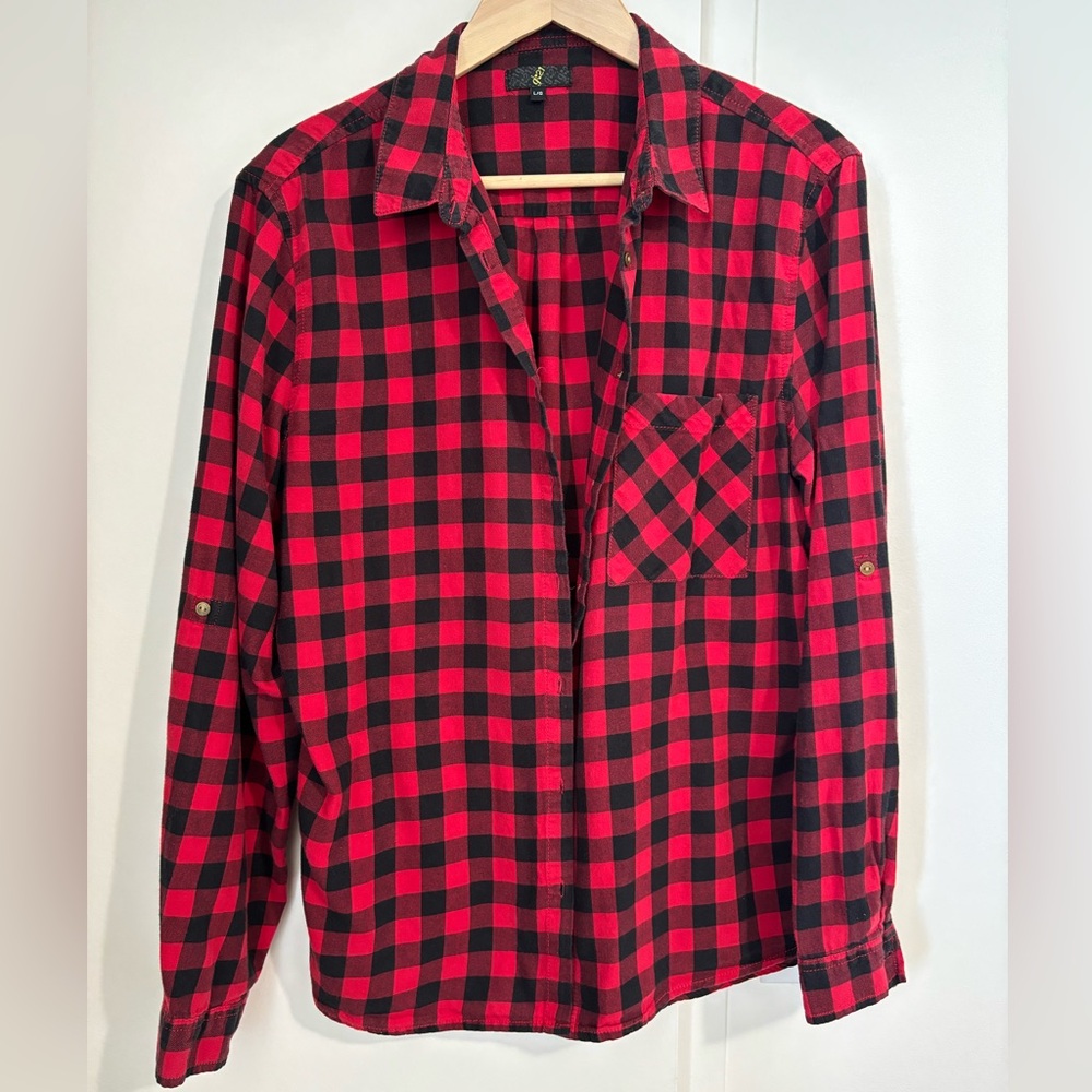 Red and Black plaid Women's Shirt